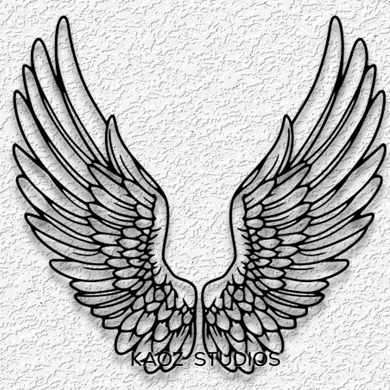 Pair of Angel Wings wall art wing wall decor feathered wings set