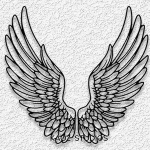 Pair of Angel Wings wall art wing wall decor feathered wings set