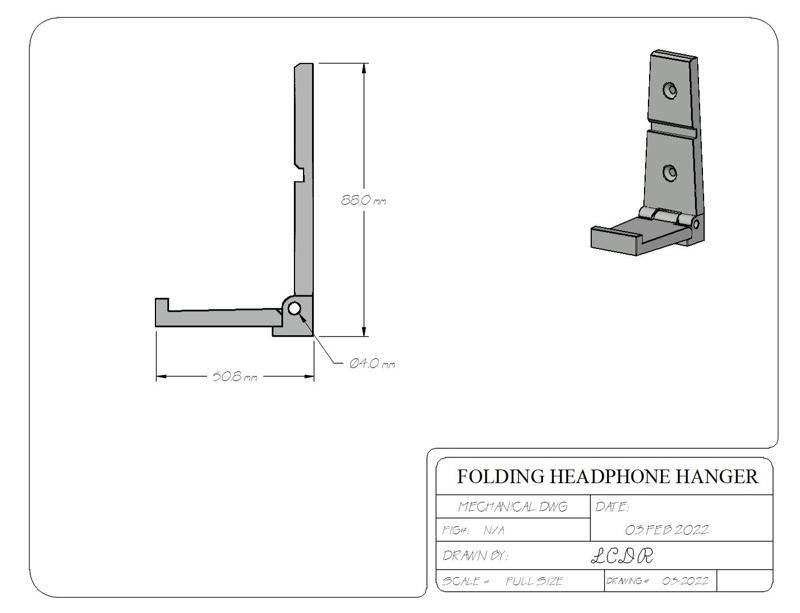 Folding Headphone Hanger
