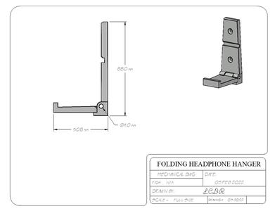 Folding Headphone Hanger