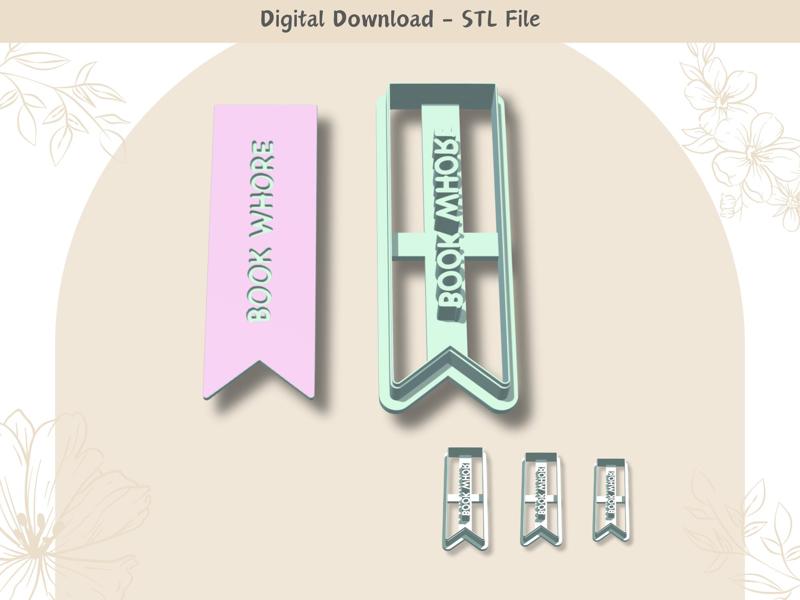 Naughty Words Bookmark Cutter for Polymer Clay | Digital STL File | Clay Tools | 3 Sizes Clay Cutter