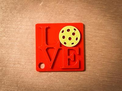 Love Pickleball Keychain