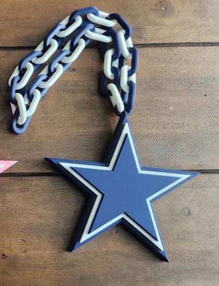 Dallas Cowboys Over-Sized Necklace Logo Blue Star