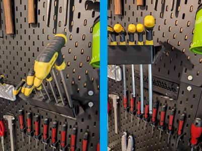 T-handle wrench holder wallmount/skadis removable