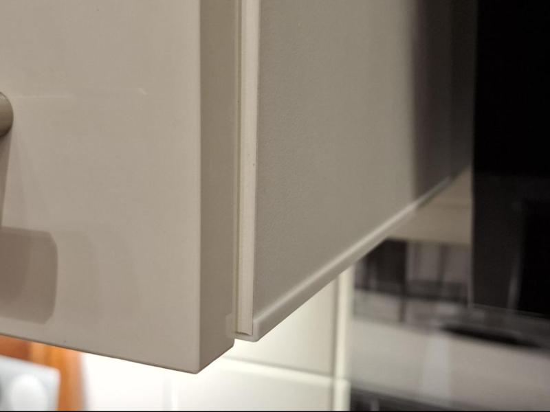 Edge protection, steam protection for kitchen cabinet
