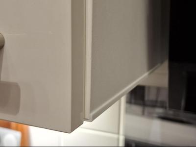 Edge protection, steam protection for kitchen cabinet
