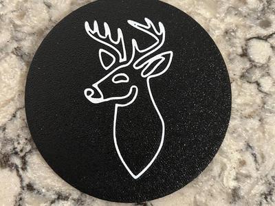 Deer Coaster (Whitetail Buck Side View)