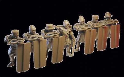 Medieval Crossbowmen Miniatures (32mm, modular)