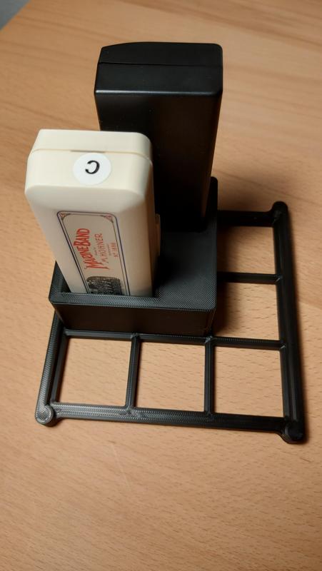 Gridfinity bin for Casha Blues Harmonica / Hohner Marine Band harmonica