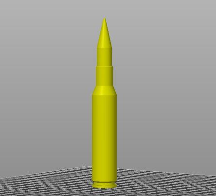 1:1 True-to-Size .50 Caliber Bullet Model