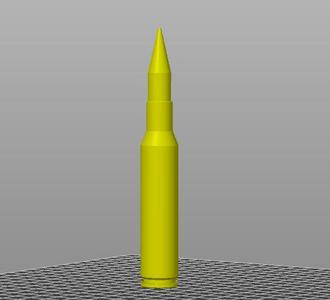 1:1 True-to-Size .50 Caliber Bullet Model