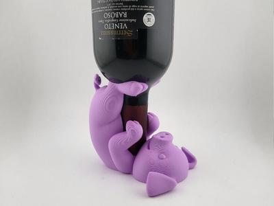 wine bottle holder drunk pig
