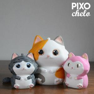 SUPER CUTE FLEXIBLE CAT + ANI-K KEYCHAIN (PRINT IN PLACE)