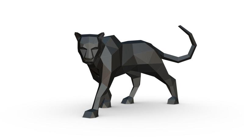 black panther low poly