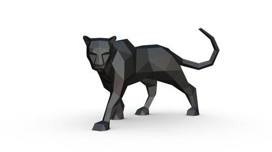 black panther low poly