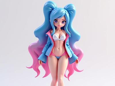 Anime Woman twin tails 