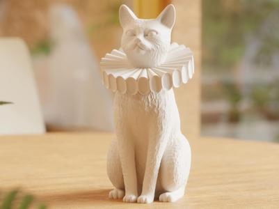 Ruff Cat – Baroque-Inspired Cat Figurine