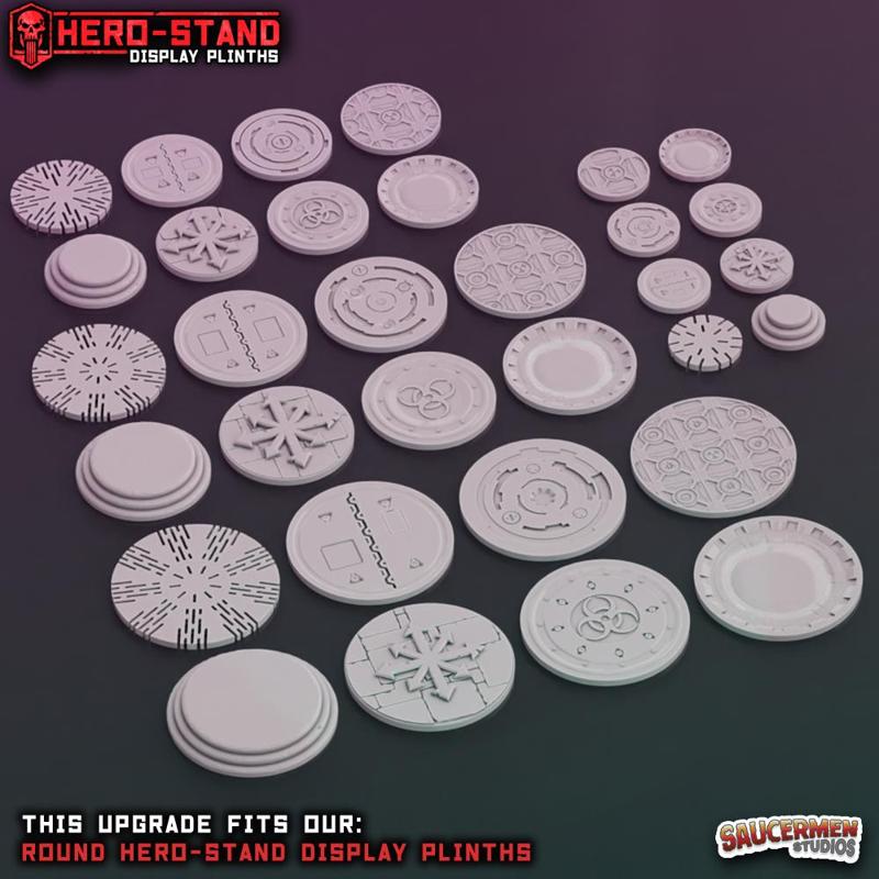 Hero-Stand Display Plinths - Floor Insert Upgrades Pack 1 (Round)