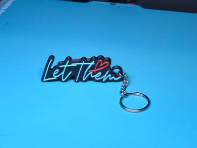 Let Them Keychain With Heart