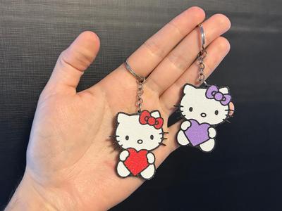 Hello Kitty with a heart Keychain