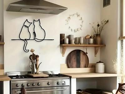 Minimalist Cat Wall Decor