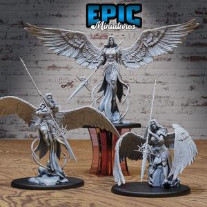 Planetar Female Angel Set / Angelic Solar Soldier / Holy Warrior / Heavenly High Guardian / Magical Power Fighter / Winged Cloud Celestial / Divine Proxy