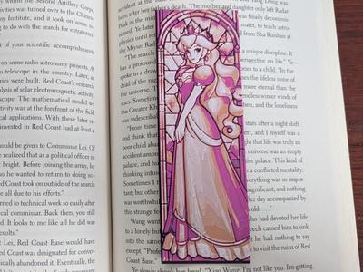 Princess Peach Stained Glass Bookmark