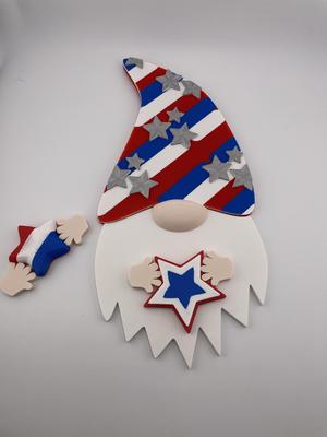 Magnetic 4th of July Hat Gnome For Modular Sign