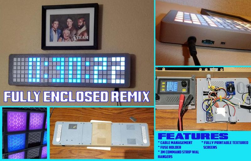 Grid Clock v2 REMIX - Fully Enclosed Version with Adrunio Nano or NodeMCU options