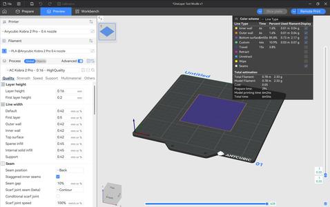 Anycubic Slicer Next Printing Profile for Anycubic Kobra 2 Pro