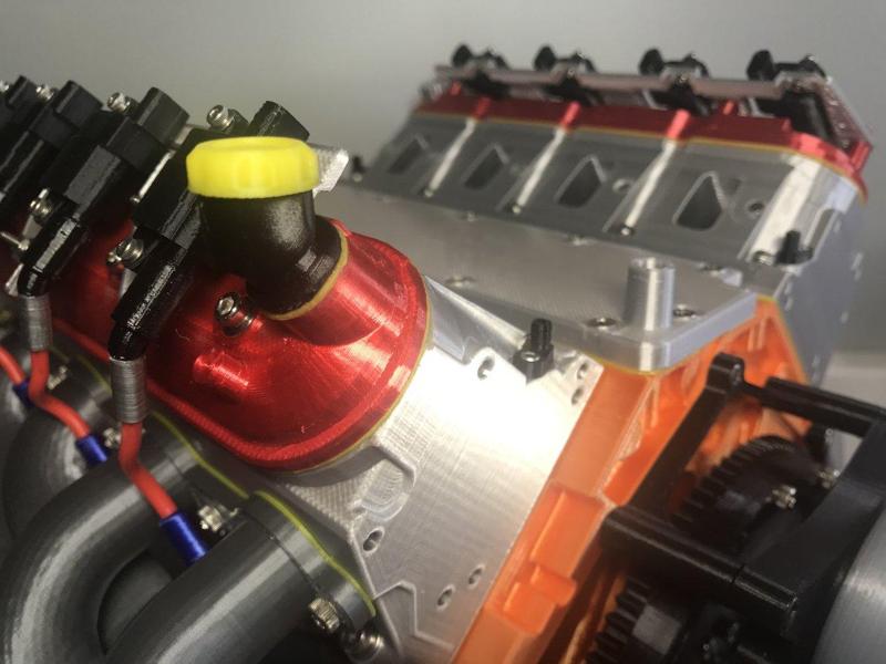 8/15.Accessories extension (Oil Filler, Sensors, Connectors, ...) for the LS3 Chevy Engine