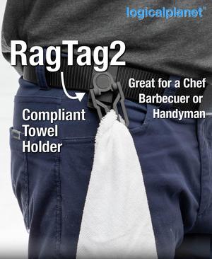 RagTag2 Towel or Rag holder for chefs and barbecuers