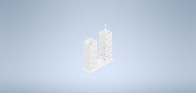 Twin Towers Fish Tank Ornament