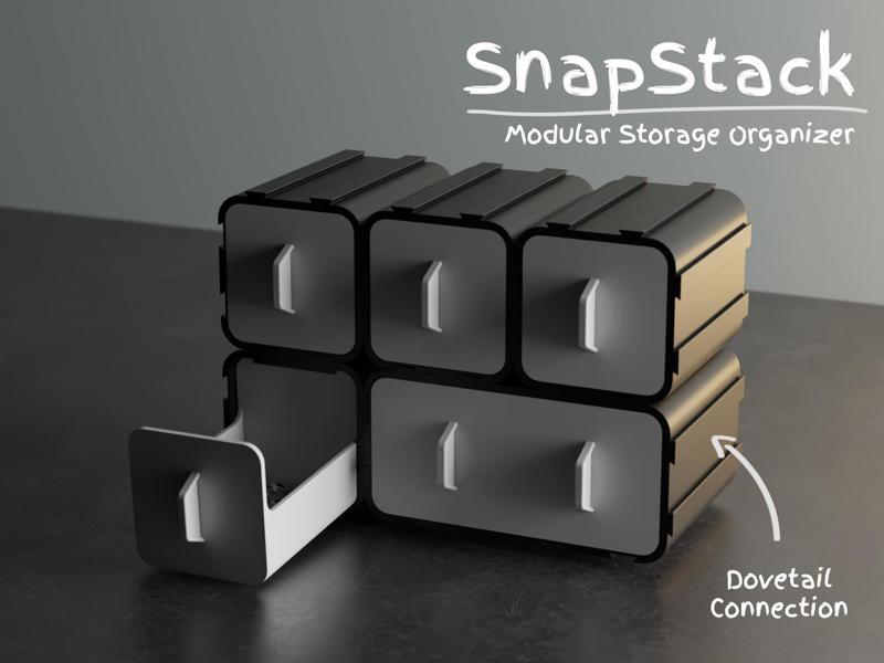[V3] SnapStack - A Modular Storage Bin Organizer