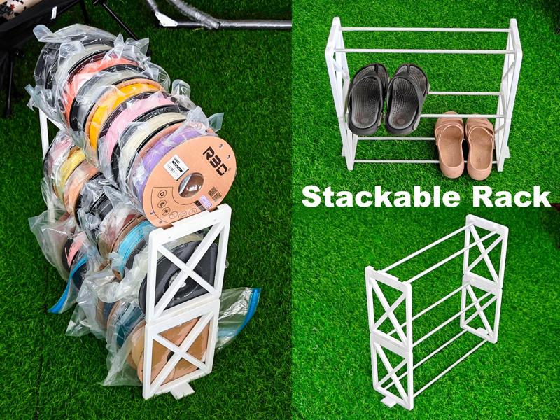 Stackable Storage Rack for Shoes and Spools