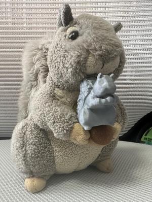 Stuffed plush gray squirrel toy