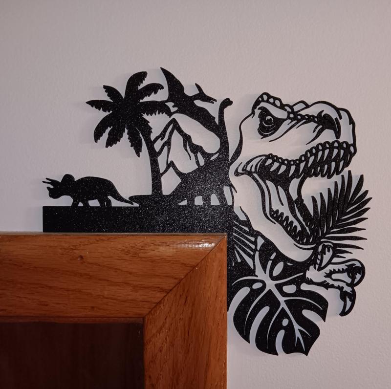 T- Rex and other Dinos Silhouette Door Corner