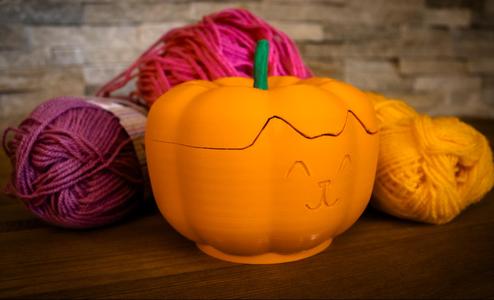 Pumpkin Cat yarn bowl