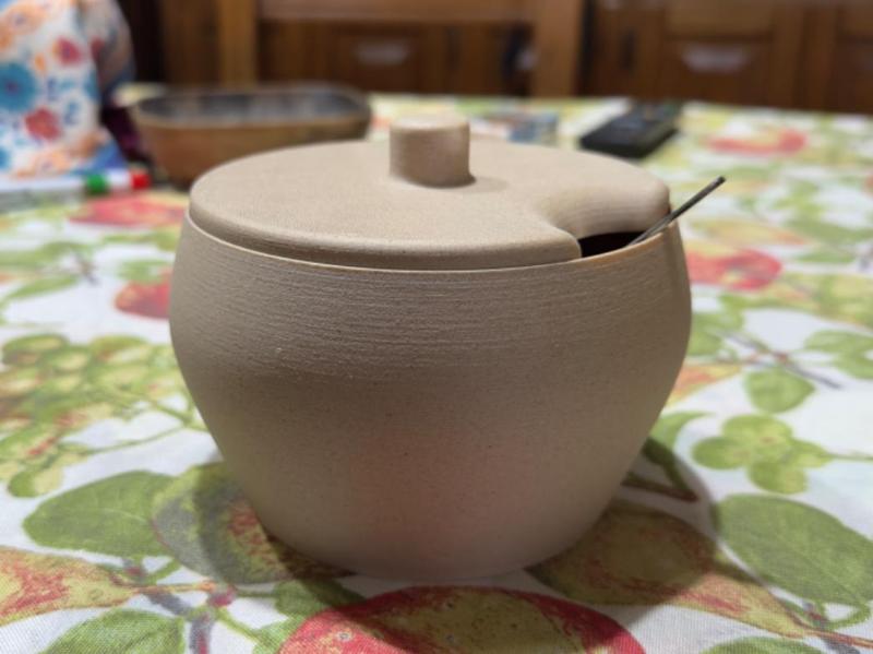 Wooden sugar bowl