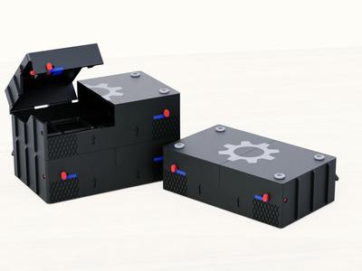 Gridfinity stackable case - magnetic lock