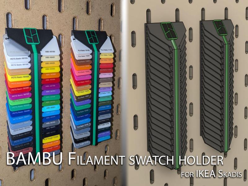 Bambu Filament Swatch Holder for Ikea Skadis