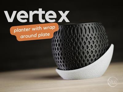 vertex · planter with wrap around plate