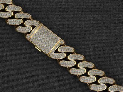 20 MM MIAMI CUBAN LINK CHAIN 3 ROWS DIAMOND BRACELET NECKLACE