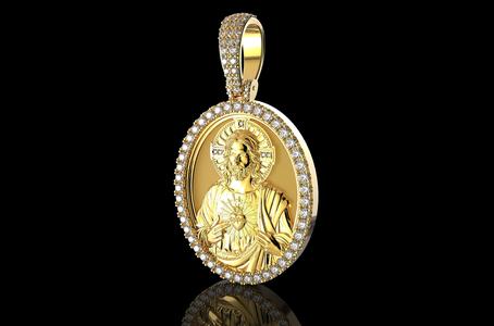 JESUS With Diamonds Pendant N2