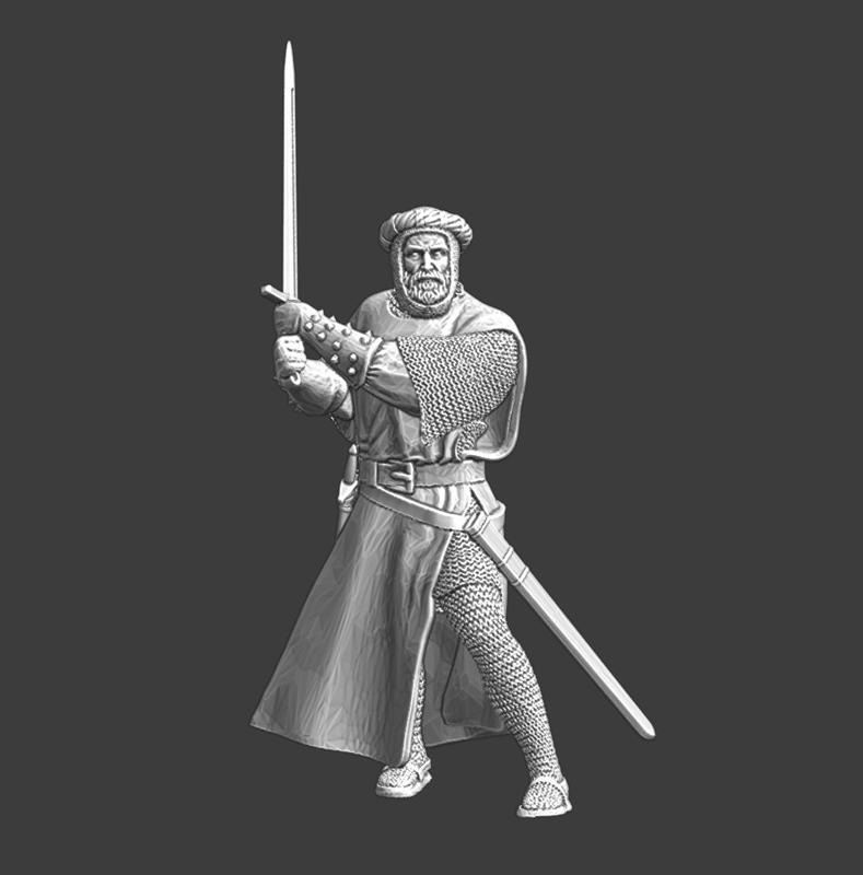 Medieval Templar - fighting with sword