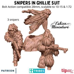 Snipers in ghillie suit - 28mm