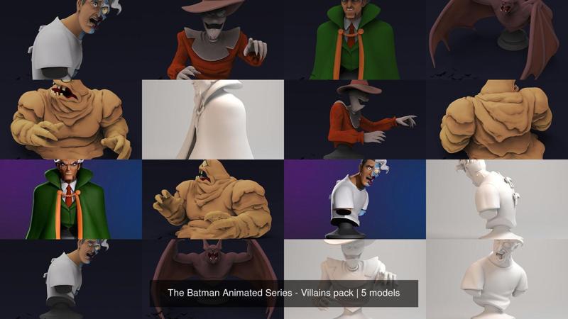 The Batman Animated Series - Villains pack 3D Model Collection