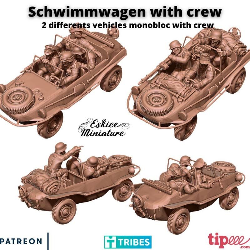 Schwimmwagen with crew - 28mm