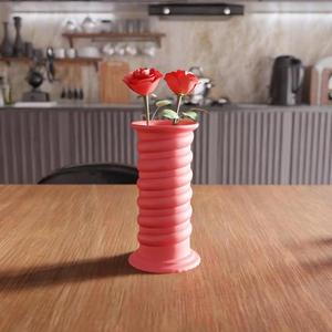 3D Spiral Flower Vase STL File – Modern Home Decor, Desk Vase, Indoor Gift for Her