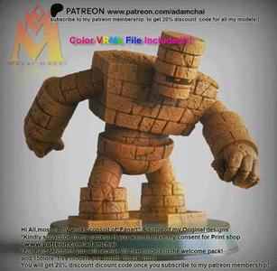 The Golem - Dragon Quest (3mf color file for Bambu AMS )-Anime and Manga Collection - Fan Art